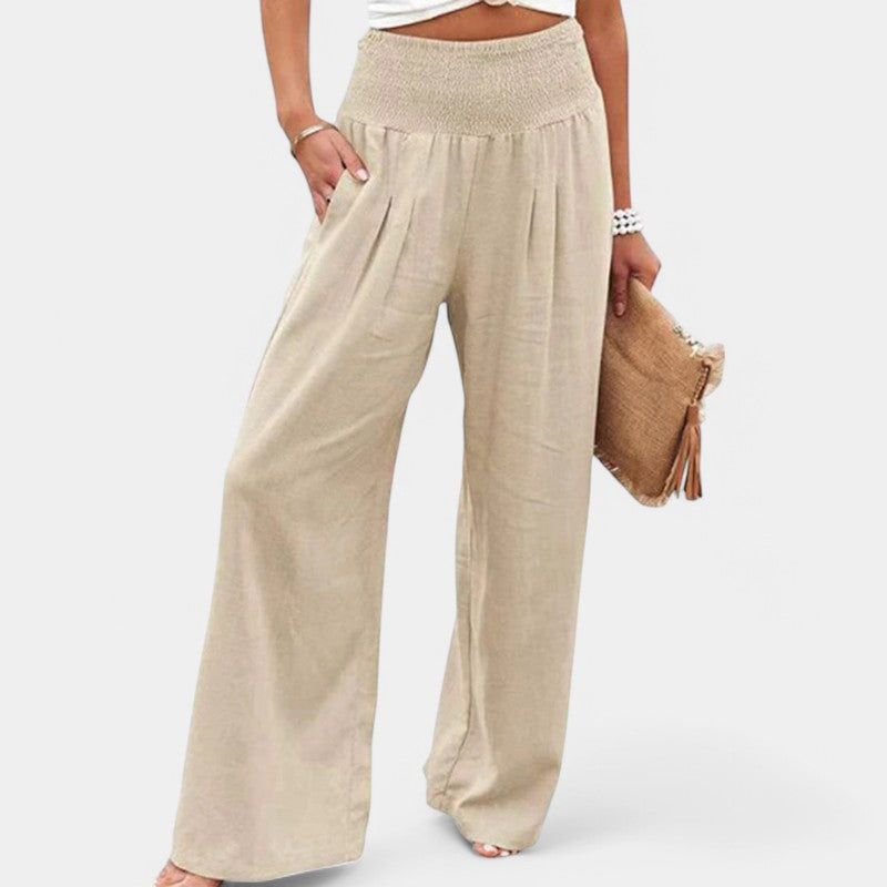 Carla | Pantalones de Lino Aireados con Cintura Elástica para Mujer 1