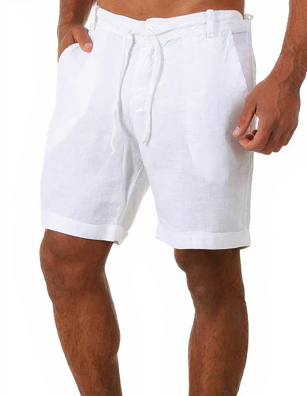 Diego | Pantalones Cortos de Lino con Puños para Hombre en Verano 3