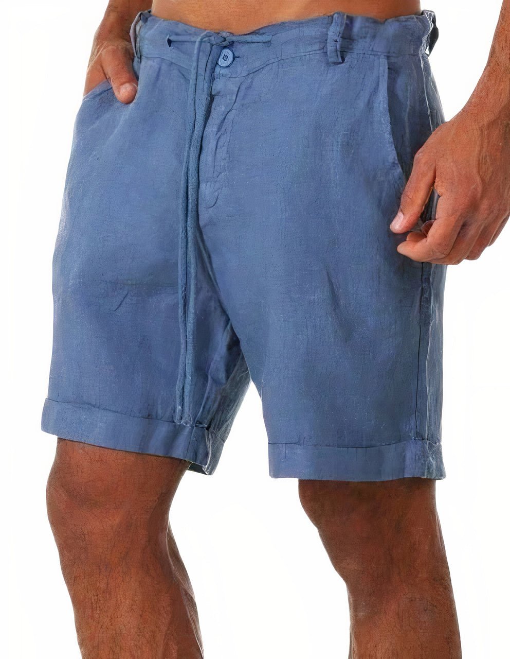 Diego | Pantalones Cortos de Lino con Puños para Hombre en Verano 5