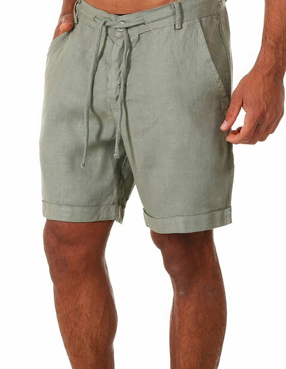 Diego | Pantalones Cortos de Lino con Puños para Hombre en Verano 6