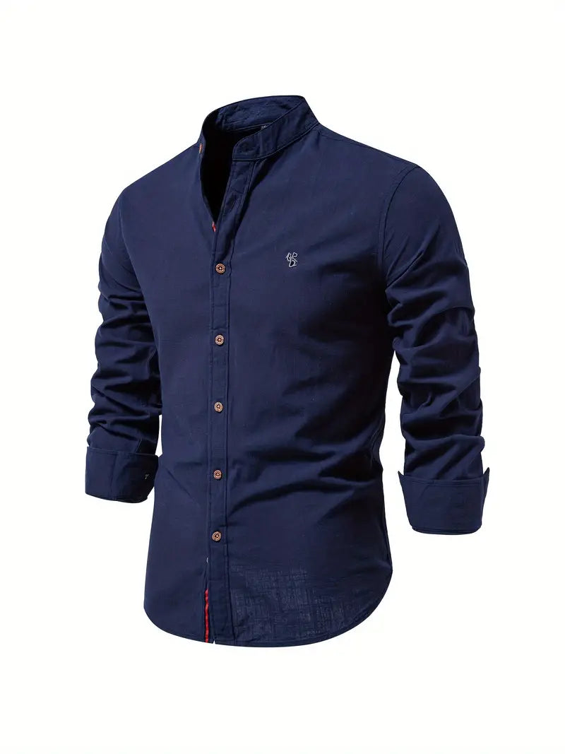 Ethan | Elegante Camisa Slim Fit de Hombre con Cuello Mao 9