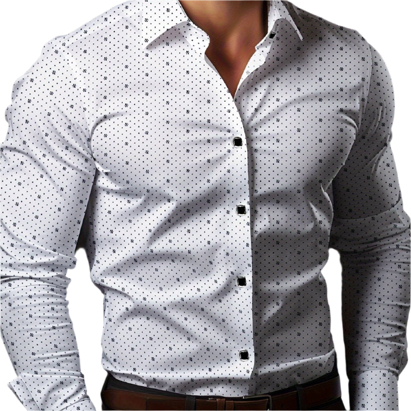 Ethan | Elegante Camisa Slim Fit de Manga Larga con Microdiseño 3