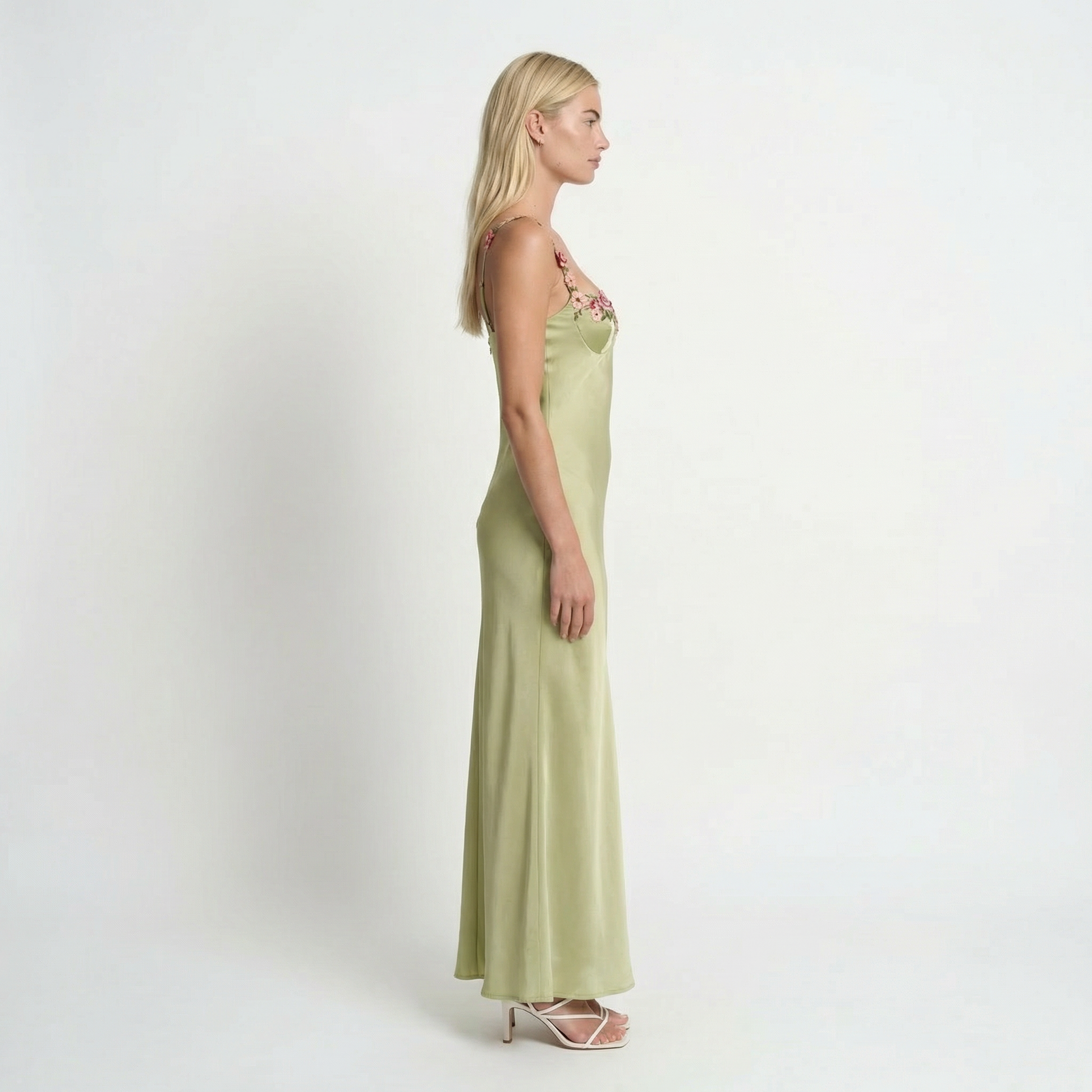 FloralElegance | Elegante Vestido Largo Mujer Sin Mangas con Bordado 4