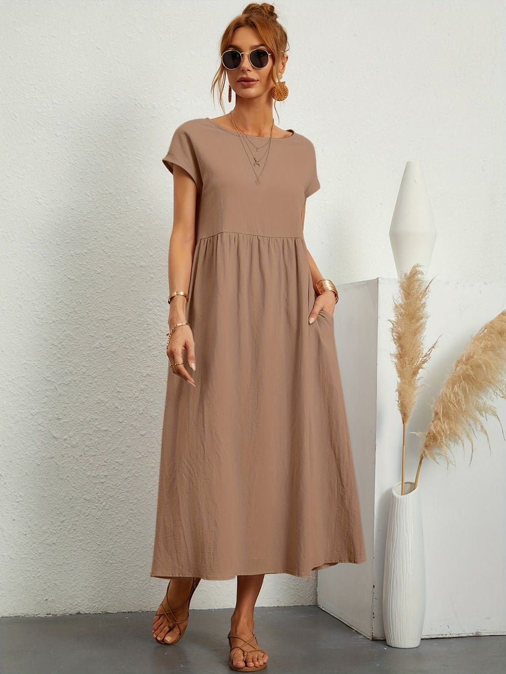 GRETA | Vestido de Lino para Mujer con Corte Relajado y Escote en V | Elegante y Fresco para Ocasiones Especiales 15