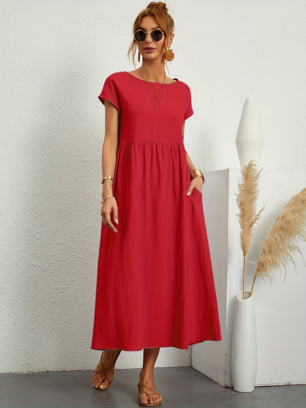 GRETA | Vestido de Lino para Mujer con Corte Relajado y Escote en V | Elegante y Fresco para Ocasiones Especiales 9
