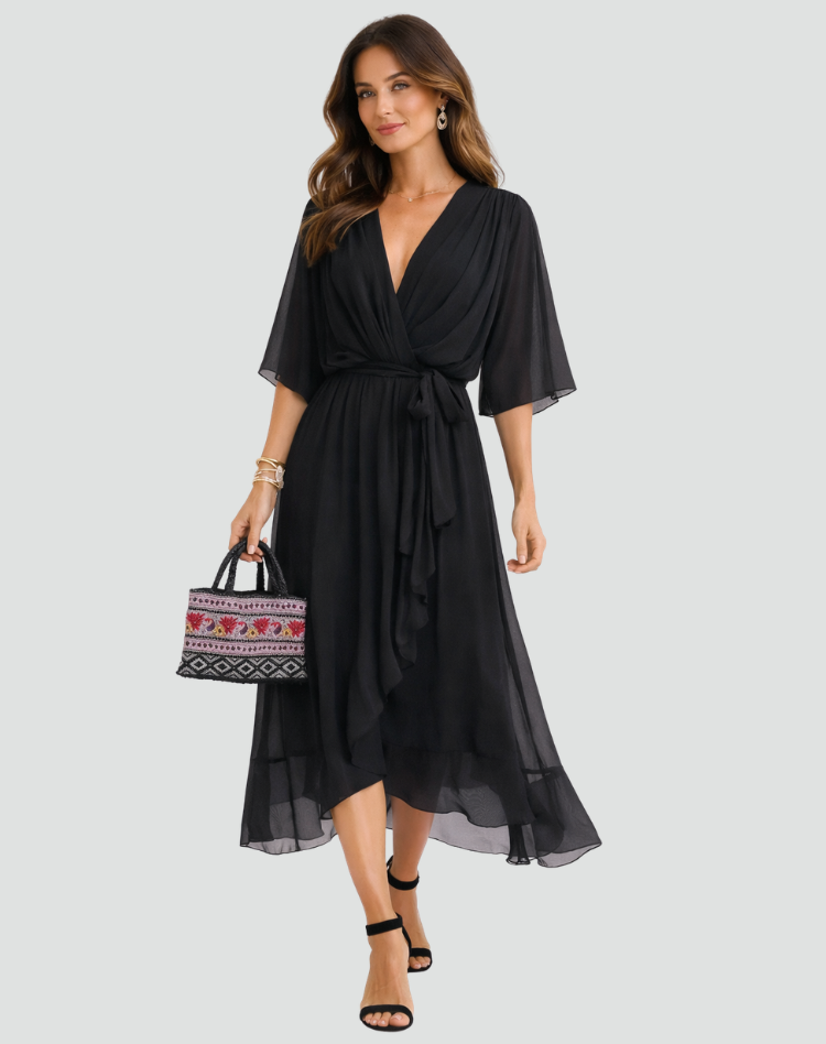 Isabella | Vestido Midi Fluido con Lazo para Mujer Elegante 3