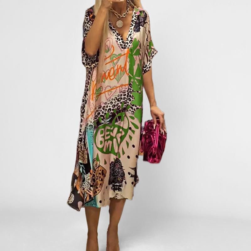Isabella | Vestido Túnica con Cuello en V y Estampado Gráfico para Mujer 6
