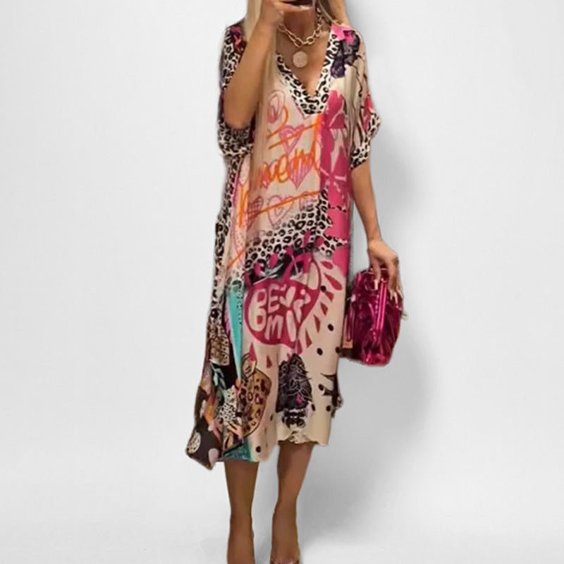 Isabella | Vestido Túnica con Cuello en V y Estampado Gráfico para Mujer 7