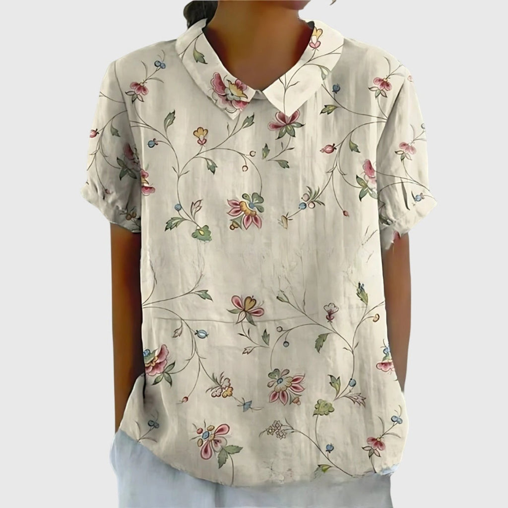 Sofía | Blusa de Lino con Estampado Botánico para Mujer 3