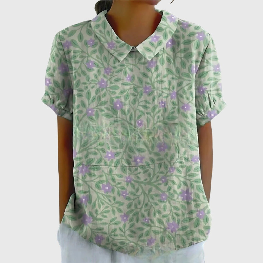 Sofía | Blusa de Lino con Estampado Botánico para Mujer 8