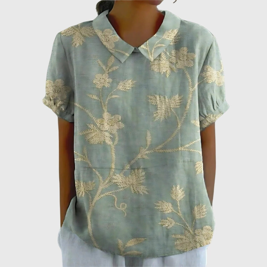 Sofía | Blusa de Lino con Estampado Botánico para Mujer 9