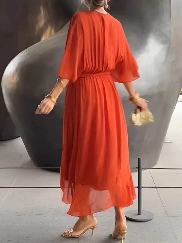 Vestido Midi Mujer Cruzado de Tejido Suave | Elegante y Versátil para Cualquier Ocasión 1