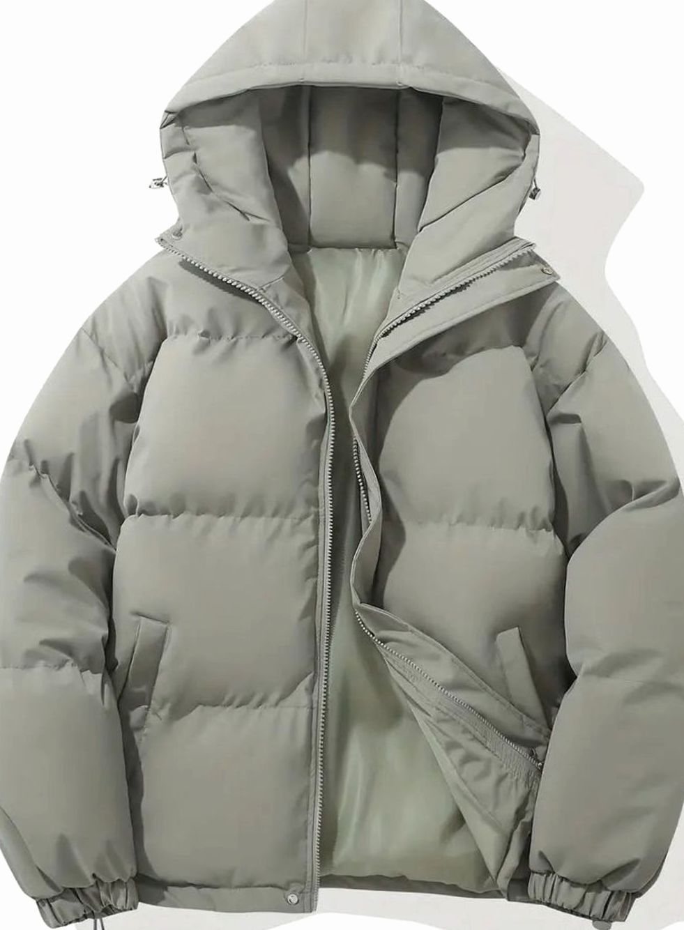 Detalle del acolchado por canales del chaquetón de invierno