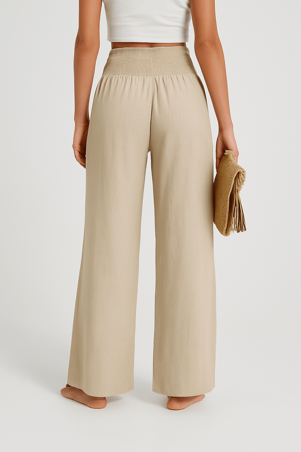 Carla | Pantalones de Lino Aireados con Cintura Elástica para Mujer - Noa Lagos