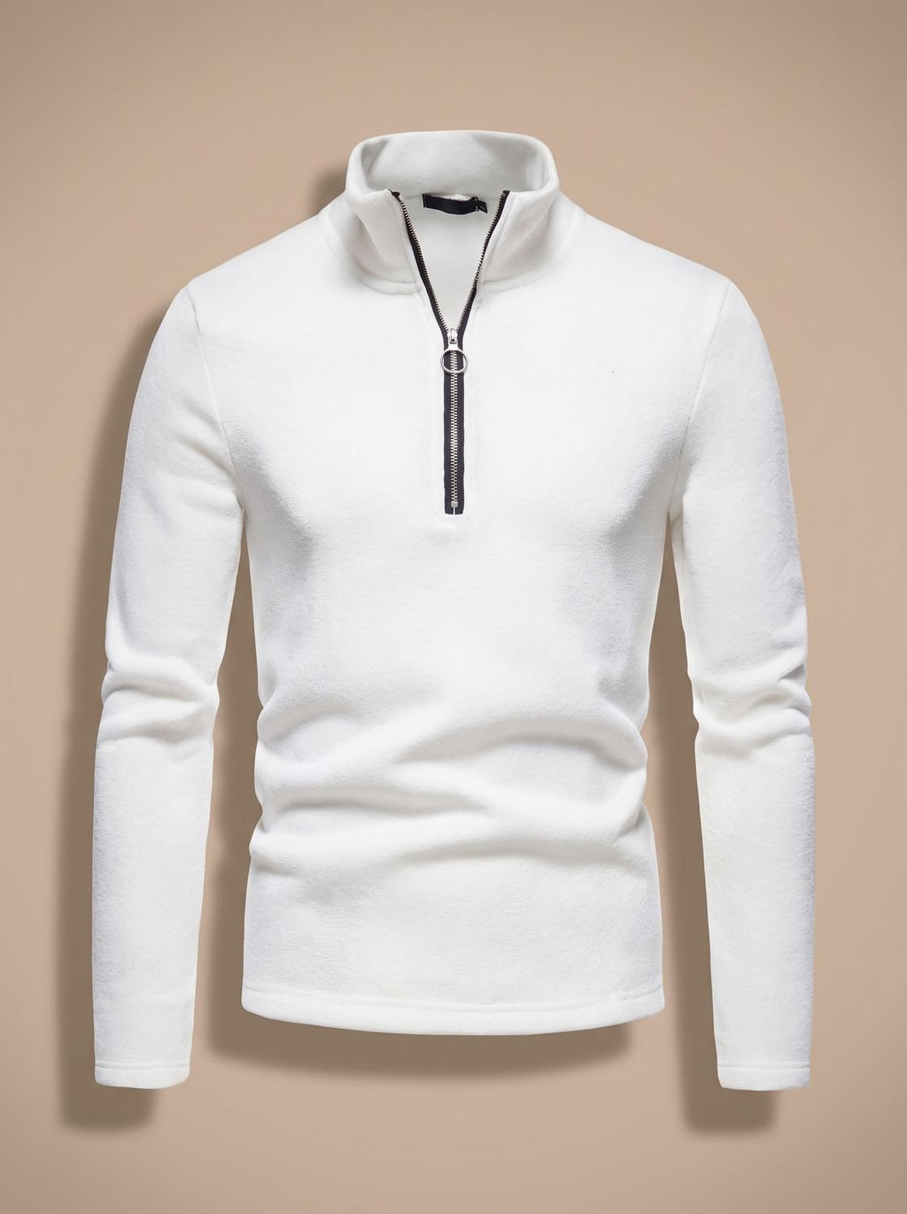 Hombre con jersey de punto fino jaspeado en look smart-casual
