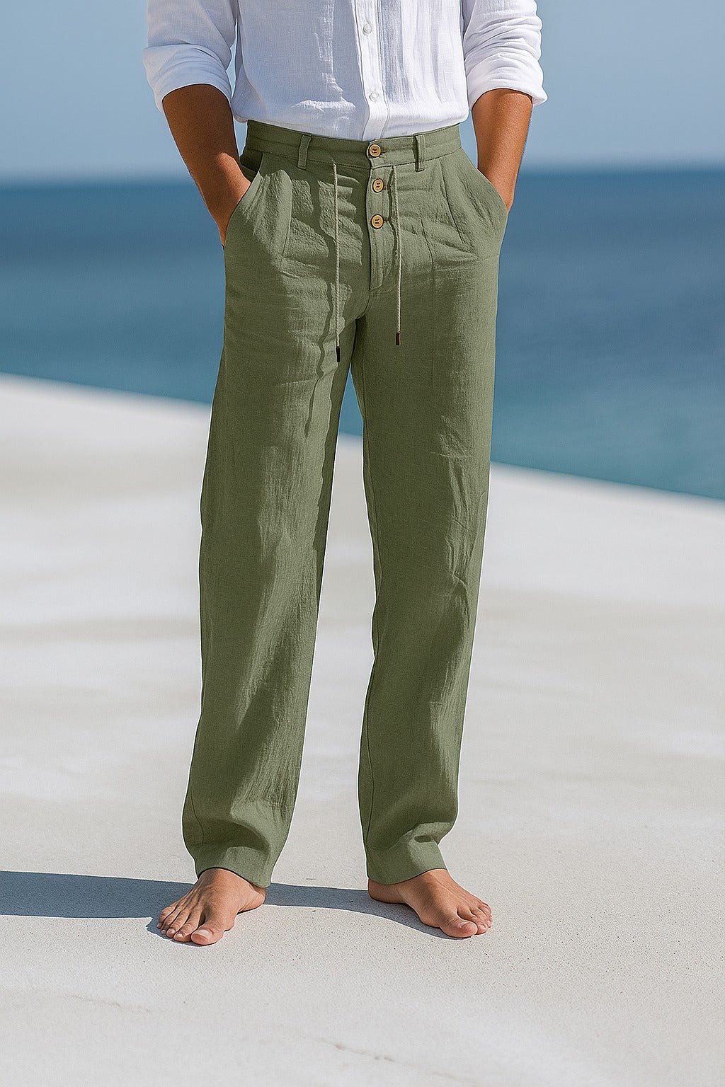 Javier | Pantalones de Lino para Hombre con Cintura Elástica - Noa Lagos
