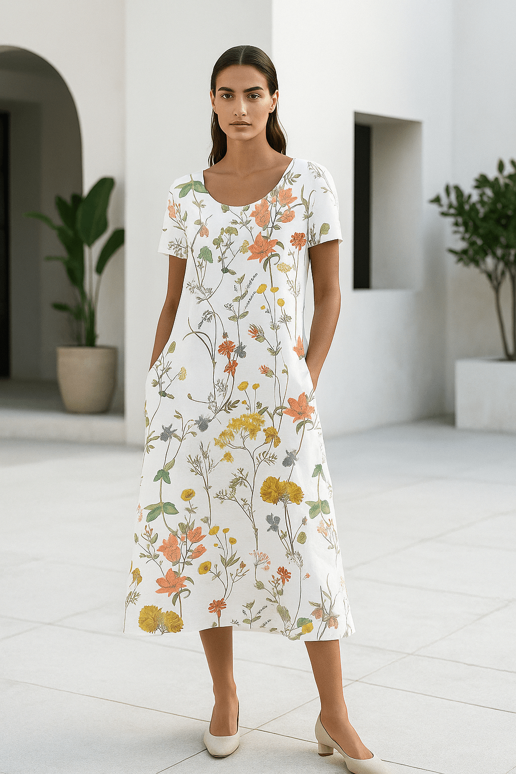 Sofia | Vestido de Verano Midi con Estampado Floral - Noa Lagos