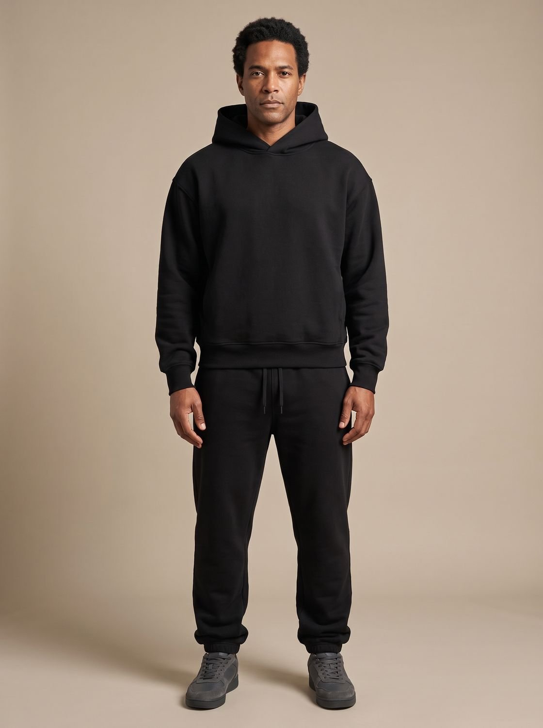 Conjunto chándal oversize hombre con sudadera de capucha y pantalón jogger a juego